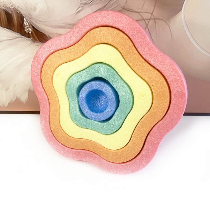 Jucarie Senzoriala de Echilibru, Flippy, Tip Stepping Stones, 5 Piese, din Spuma, pentru Miscare, Sarituri, Prindere, Diametru 28 cm, Model 2, Multicolor [8]