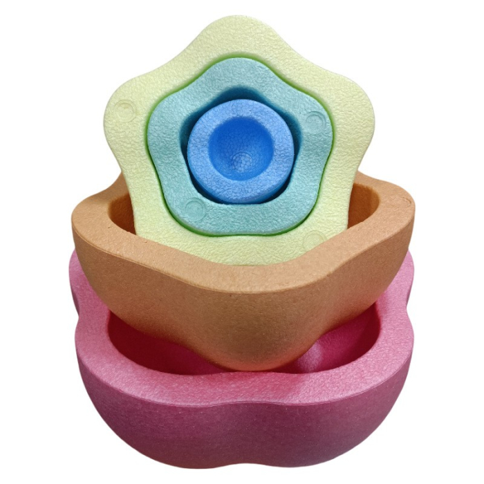 Jucarie Senzoriala de Echilibru, Flippy, Tip Stepping Stones, 5 Piese, din Spuma, pentru Miscare, Sarituri, Prindere, Diametru 28 cm, Model 2, Multicolor [2]