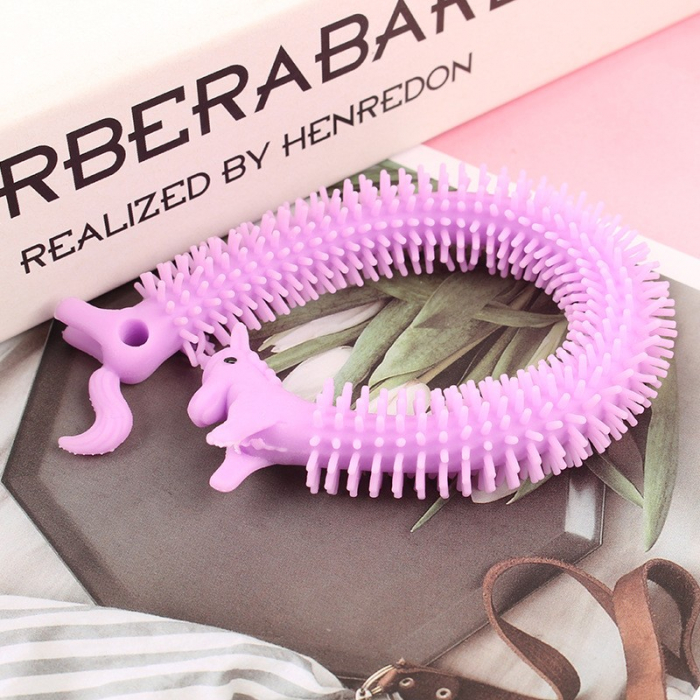 Jucarie senzoriala elastica Flippy, Fidget Noodle, Antistres, Culori Random [4]