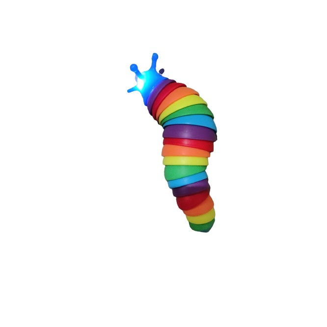 Jucarie senzoriala pentru copii, Flippy, melc, cu articulatii si lumini, 19 cm, multicolor [3]