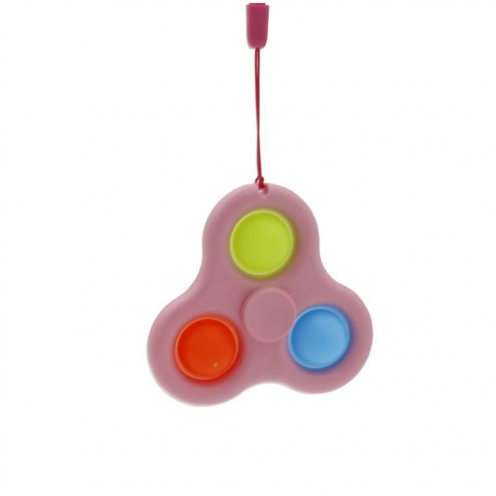 Jucarie senzoriala spinner Flippy- Fidget Toy, Simple Dimple, 7 cm, Roz/Multicolor [6]