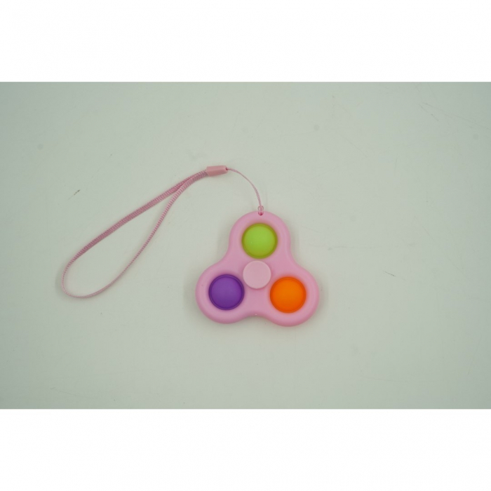 Jucarie senzoriala spinner Flippy- Fidget Toy, Simple Dimple, 7 cm, Roz/Multicolor [2]