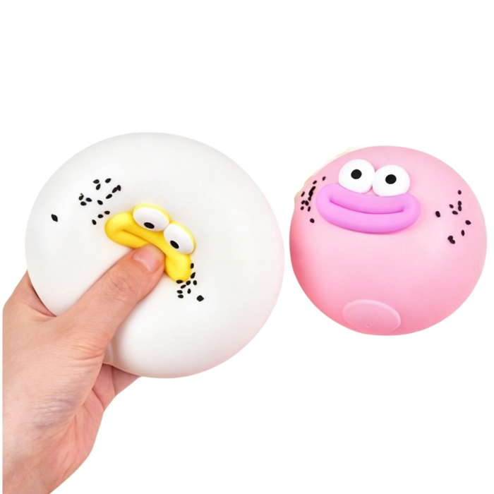 Jucarie Senzoriala Squishy, Flippy, Model Gogoasa cu Ochi Mari, 1 Bucata, Textura Ultra-Densa, Jucarie Antistres pentru Copii si Adulti, Efect Calmant cu Revenire Lenta, 9 cm, Roz [3]