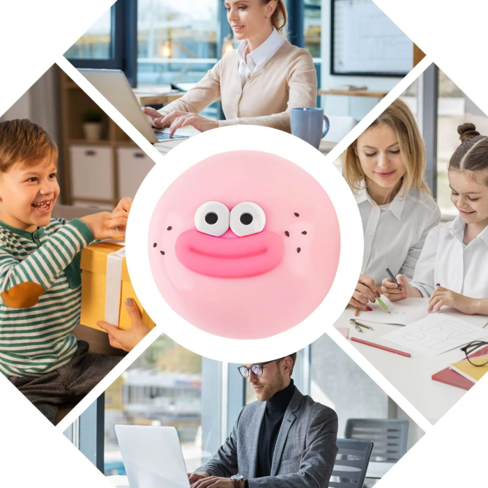 Jucarie Senzoriala Squishy, Flippy, Model Gogoasa cu Ochi Mari, 1 Bucata, Textura Ultra-Densa, Jucarie Antistres pentru Copii si Adulti, Efect Calmant cu Revenire Lenta, 9 cm, Roz [4]