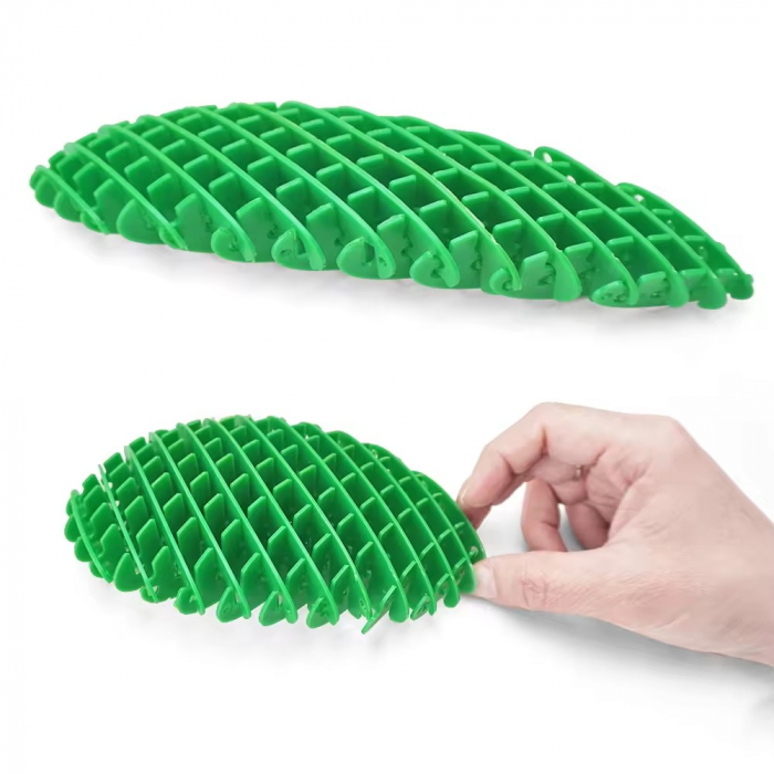 Jucarie Worm Fidget de Decompresie, Flippy, Anti Stres, Dimensiune Compacta 10 cm, Dimensiune Extinsa 24.5 cm, Verde [7]