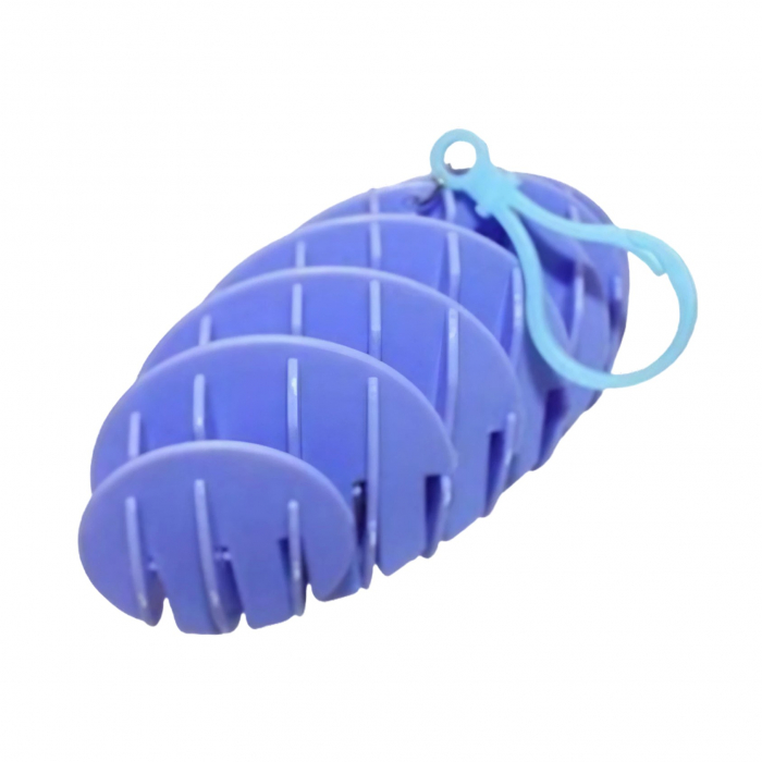 Jucarie Worm Fidget de Decompresie, Flippy, Anti Stres, Dimensiune Compacta 6 cm, Dimensiune Extinsa 15.5 cm, Albastru eschis [3]