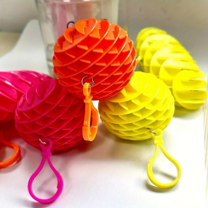 Jucarie Worm Fidget de Decompresie, Flippy, Anti Stres, Dimensiune Compacta 6 cm, Dimensiune Extinsa 15.5 cm, Portocaliu [7]