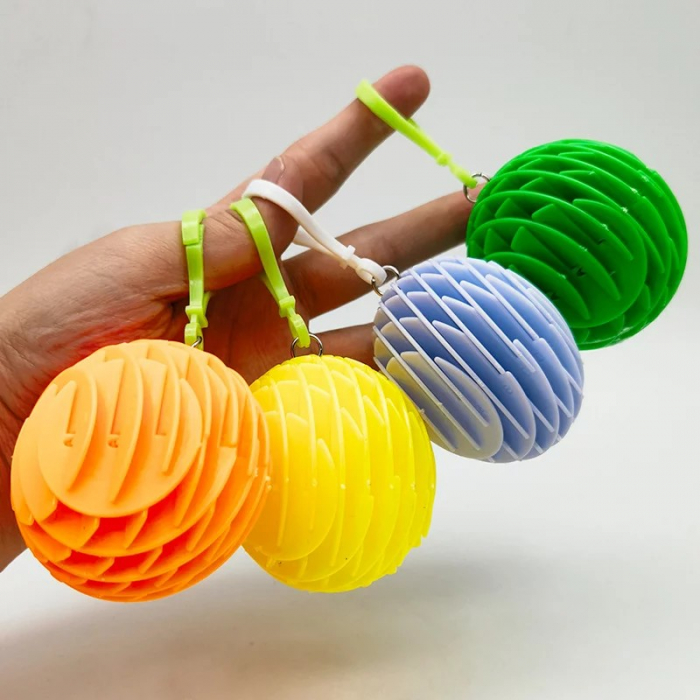Jucarie Worm Fidget de Decompresie, Flippy, Anti Stres, Dimensiune Compacta 6 cm, Dimensiune Extinsa 15.5 cm, Verde [2]