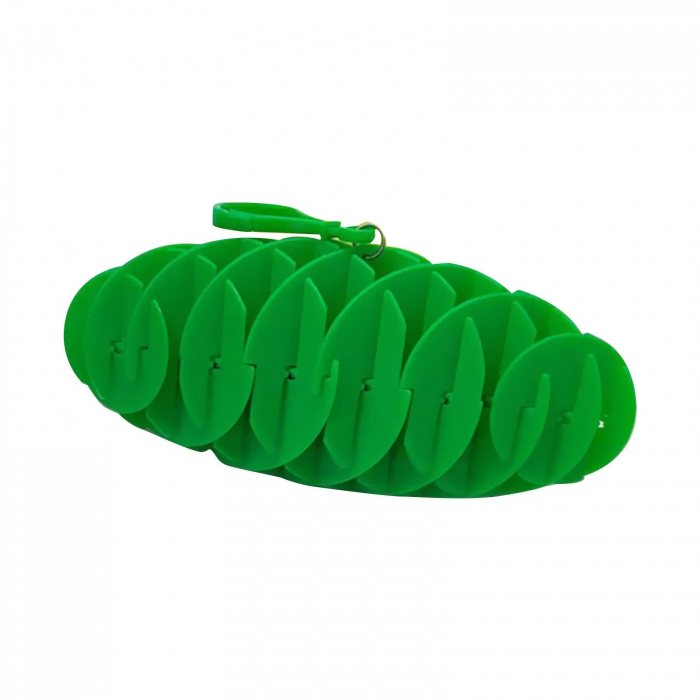 Jucarie Worm Fidget de Decompresie, Flippy, Anti Stres, Dimensiune Compacta 6 cm, Dimensiune Extinsa 15.5 cm, Verde [1]
