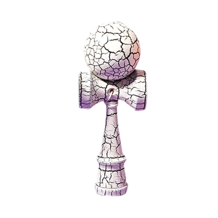 Kendama Crack, Flippy, din Lemn, 18 cm, +14 Ani, Diametru Bila 6 cm, Model Crapat, Alb [4]