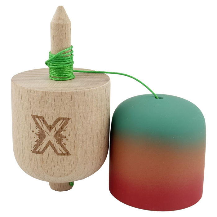 Kendama Pill X Originala, Flippy, Profesionala Model Rubber Grip Pilula, din Lemn, Varsta 9+, Ata 62/65 cm, 11 x 5 x 5 cm, Gradient [3]