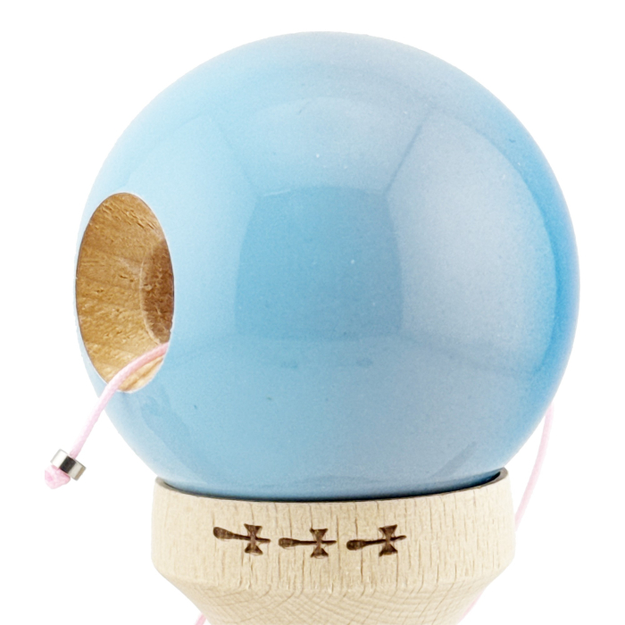 Kendama X Originala, Profesionala, Flippy, Big Cups V2, Super Sticky Cupe Mari, Rulment Metalic cu Ata 55 cm, Albastru/Gri/Bleu [5]