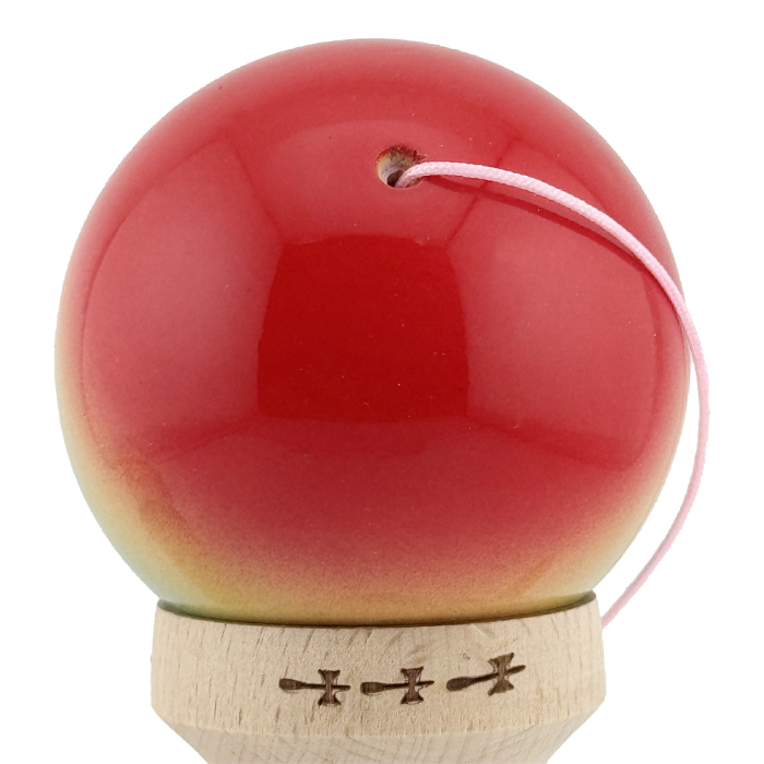 Kendama X Originala, Profesionala, Flippy, Big Cups V2, Super Sticky Cupe Mari, Rulment Metalic cu Ata 55 cm, Rosu/Galben/Albastru [8]