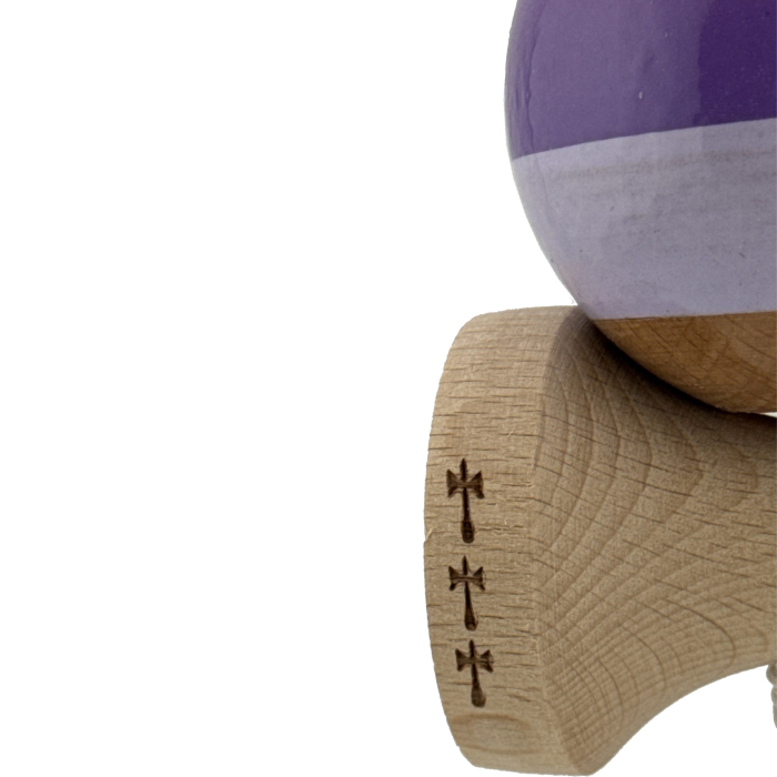 Kendama X Originala, Profesionala, Flippy, Big Cups V2, Super Sticky Legendary Cupe Mari, Rulment Metalic cu Ata 55 cm, Purpuriu/Mov/Lila [6]