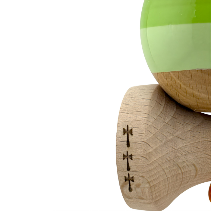 Kendama X Originala, Profesionala, Flippy, Big Cups V2, Super Sticky Legendary Cupe Mari, Rulment Metalic cu Ata 55 cm, Verde Mix [4]