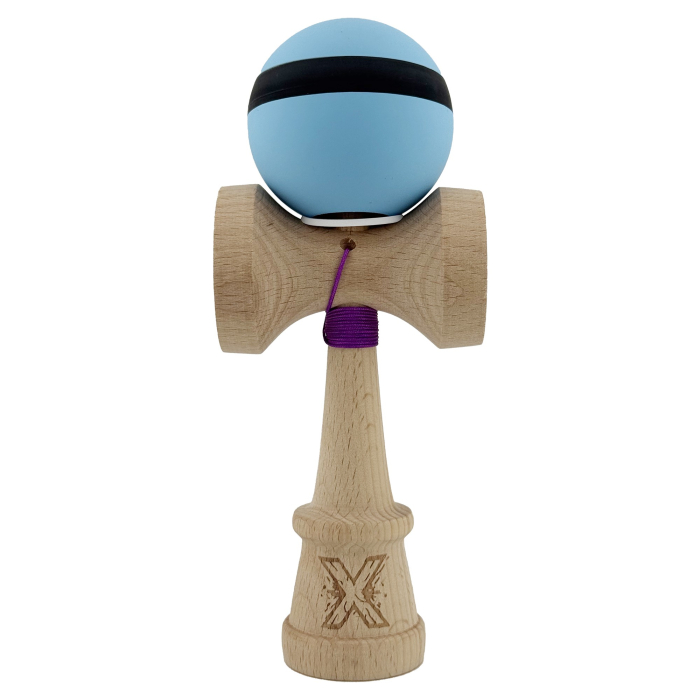 Kendama X Originala, Profesionala, Flippy, Cupe Mari KING SIZE V3, Rubber Grip, Gaura in Baza, Rulment Metalic, din lemn 18 cm, Ata 62/65 cm, M Bleu/Negru/Bleu [2]