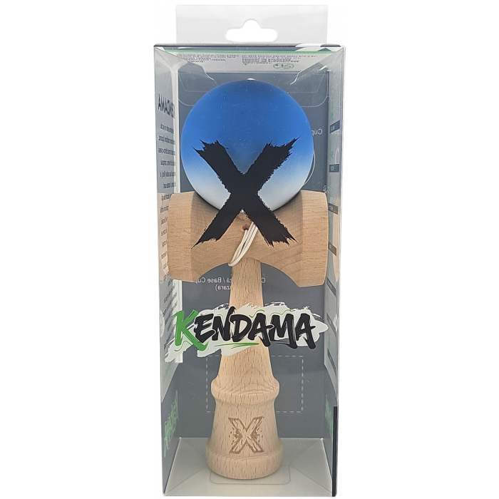 *LICHIDARE STOC* Kendama X Originala, Profesionala, Flippy, din Lemn, Rubber Grip, 18 cm, Albastru/Alb [5]