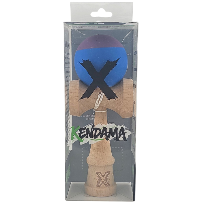 *LICHIDARE STOC* Kendama X Originala, Profesionala, Flippy, din Lemn, Rubber Grip, 18 cm, Albastru/Mov [4]