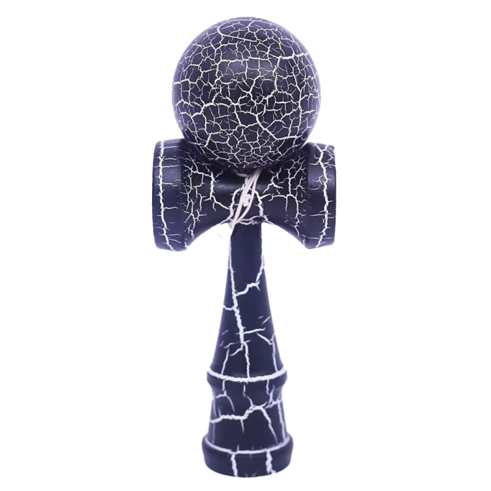 Kendama X Originala, Profesionala, Flippy, Kendama Cracked, din Lemn – 18 cm, Crack Albastru inchis/Gri [1]