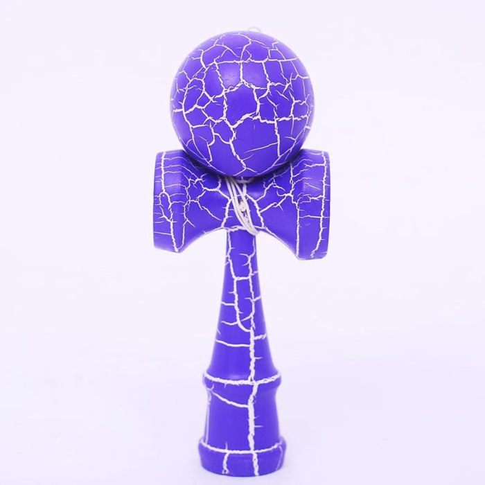 Kendama X Originala, Profesionala, Flippy, Kendama Cracked, din Lemn – 18 cm, Crack Mov/Alb [2]