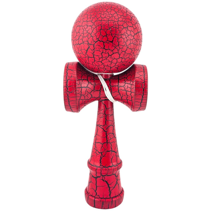 Kendama X Originala, Profesionala, Flippy, Kendama Cracked, din Lemn, 18 cm, Rosu/Negru [1]