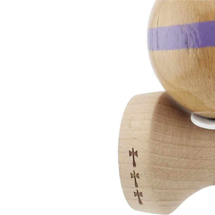 Kendama X Originala, Profesionala, Flippy, Super Sticky, Cupe Mari KING SIZE V3, Gaura in Baza, Rulment Metalic, din lemn 18 cm, Ata 62/65 cm, Original Mov [8]