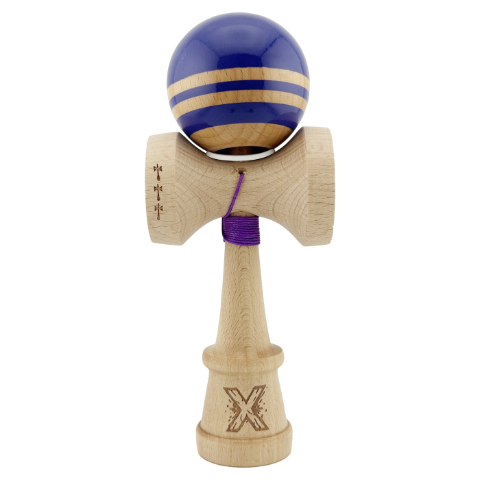 Kendama X Originala RAINBOW, Profesionala, Flippy, Cupe Mari KING SIZE V3, Super Sticky, Gaura in Baza, Rulment Metalic, din lemn 18 cm, Ata 62/65 cm, Violet/Maro [2]