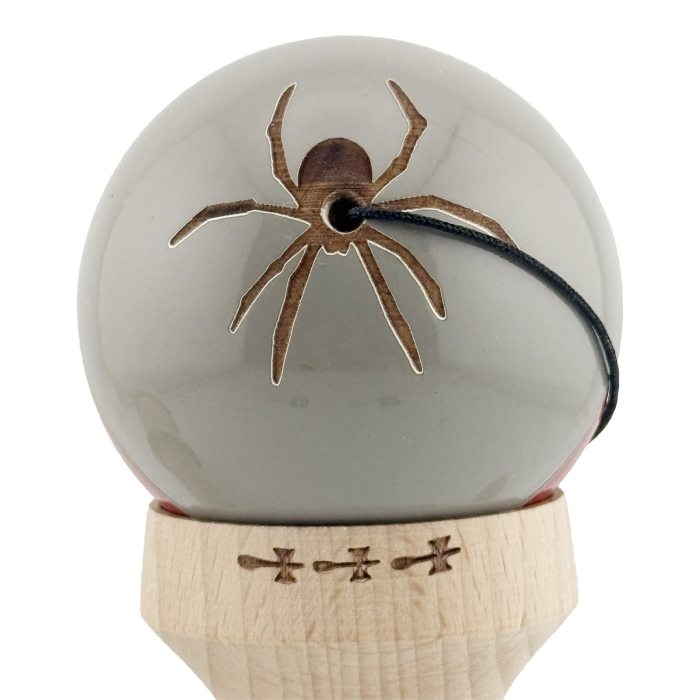 Kendama X Originala Silken, Profesionala, Flippy, Cupe Mari KING SIZE V3, Super Sticky, Gaura in Baza, Rulment Metalic, din lemn 18 cm, Ata 62/65 cm, Ice Gri [9]