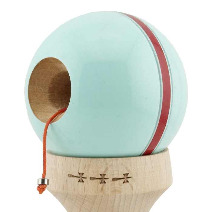 Kendama X Originala Silken, Profesionala, Flippy, Cupe Mari KING SIZE V3, Super Sticky, Gaura in Baza, Rulment Metalic, din lemn 18 cm, Ata 62/65 cm, Verde Mint [6]