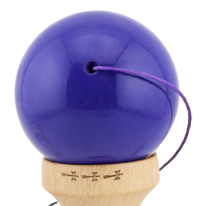 Kendama X Rainbow Originala, Profesionala, Flippy, Big Cups V2, Super Sticky cu Cupe Mari, Rulment Metalic, din lemn 18 cm, Ata 55 cm, Violet/Maro [8]