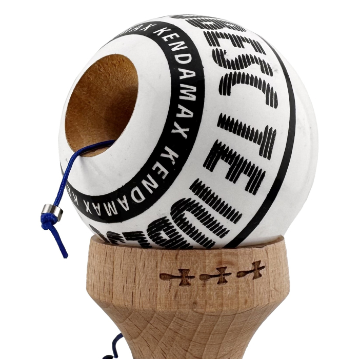 Kendama X TE IUBESC Originala, Profesionala, Flippy, Super Sticky cu Cupe Mari KING SIZE V3, Gaura in Baza, Rulment Metalic, din lemn 18 cm, Ata 62/65 cm, Alb/Alb [7]