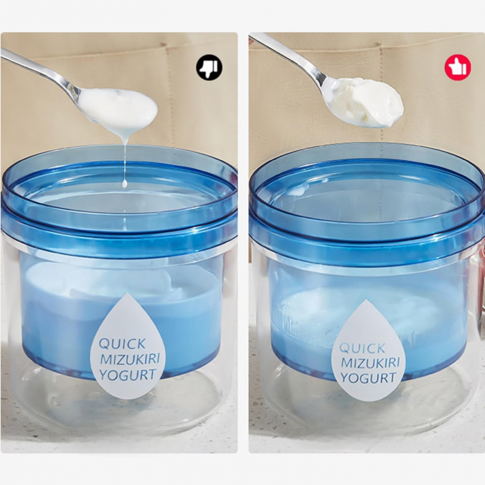 Kit Presa Pentru Branza, Flippy, Filtru de Iaurt, Strecuratoare de Iaurt Grecesc, Filtru de Lapte, 15x14x15 cm, Albastru [3]