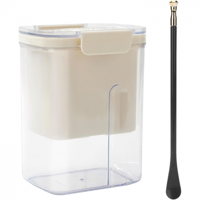 Kit Presa Pentru Branza, Flippy, Filtru de Iaurt, Strecuratoare de Iaurt Grecesc, Filtru de lapte, 18x9.7x13 cm, Lingura Neagra 20x1.6 cm, Alb [3]