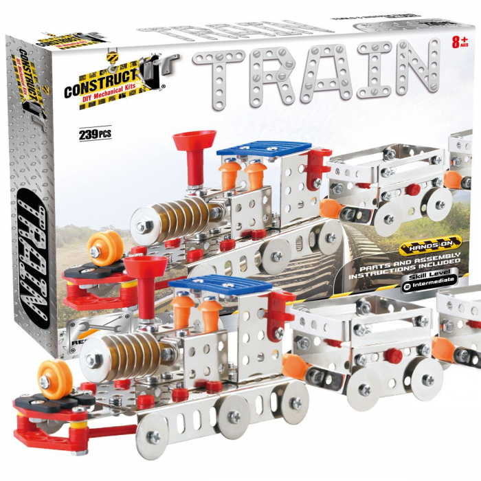 Kit STEM Locomotiva cu aburi È™i doua vagoane, nivel intermediar [2]