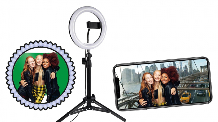 Lichidare Lampa circulara cu suport selfie si trepied Create It! 80 cm [10]