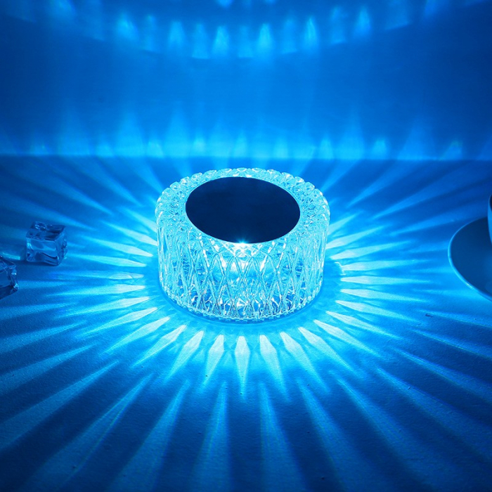 Lampa de birou pe LED RGB 16, Flippy, dimmer tactil, 3 nivele de intensitate, incarcare USB, 3W, Cristal Acrilic, 6x12 cm, cu telecomanda, ciub de pasare, transparent [2]