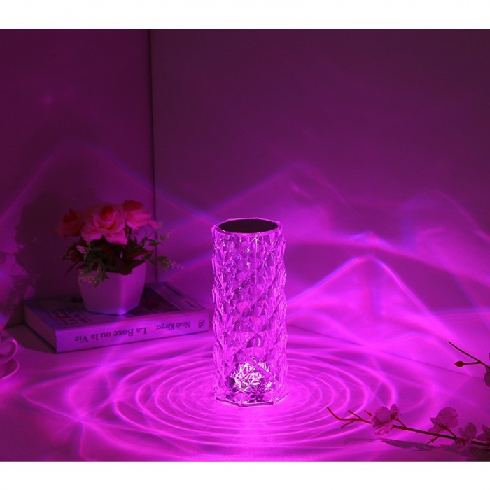 Lampa de birou pe LED RGB, Flippy, dimmer tactil, 3 nivele de intensitate, Cristal Acrilic, cu telecomanda [10]