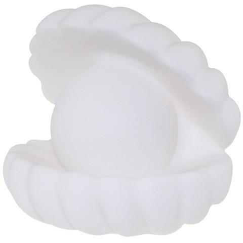 Lampa de Veghe, Flippy, Model Scoica cu Perla, Lumina Alb Rece, 10 x 8.5 cm, Led, Baterii Incluse 3 x LR44, Alb [5]