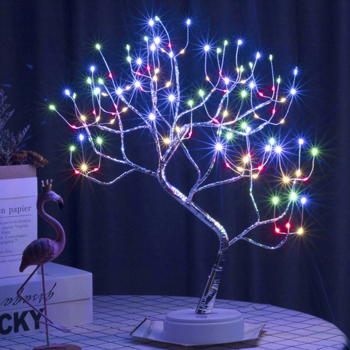 Lampa de veghe LED cu baterii si USB, Flippy, Model Copac din cupru, Multicolor [3]