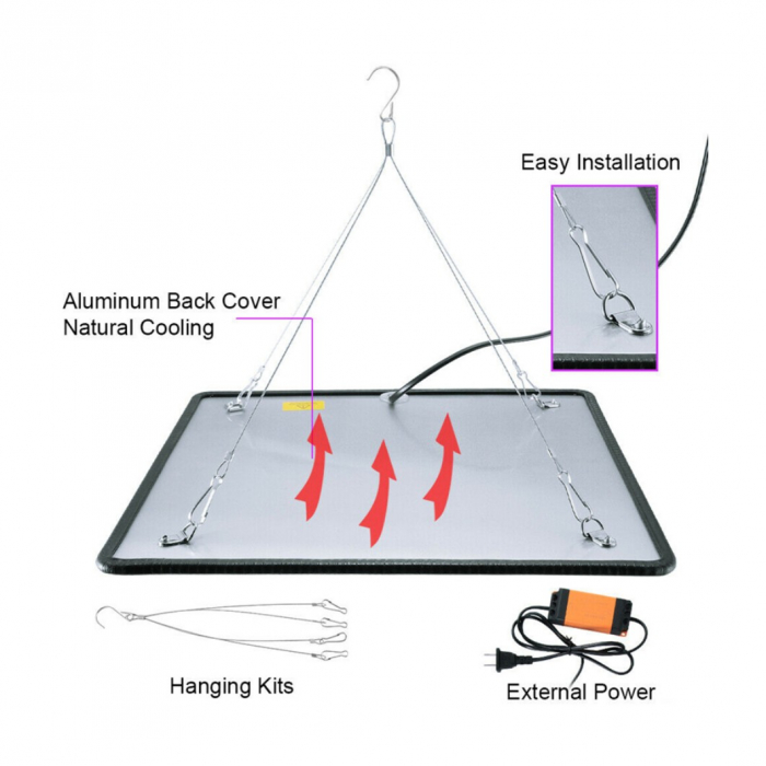 Lampa LED 15W Flippy, pentru cresterea plantelor in interior, material ABS, cu agatatoare, 25 x 25 cm, multicolor [7]