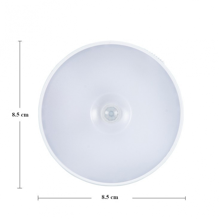 Lampa LED cu senzori de miscare, incarcare USB,3.7V, 400mah, 8.5 x 2 cm, material ABS, portabila, pentru camera bebelusului, dormitor, bucatarie, baie, 2 culori, lumina calda si rece, carcasa alba [5]