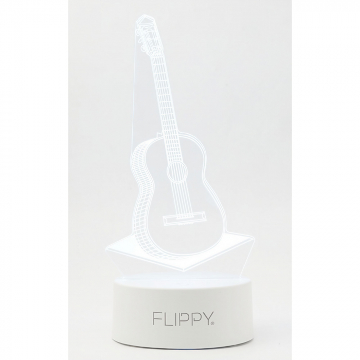 Lichidare Lampa LED decorativa, Flippy, 3D, Chitara, din material acril si lumina multicolora, alb [6]