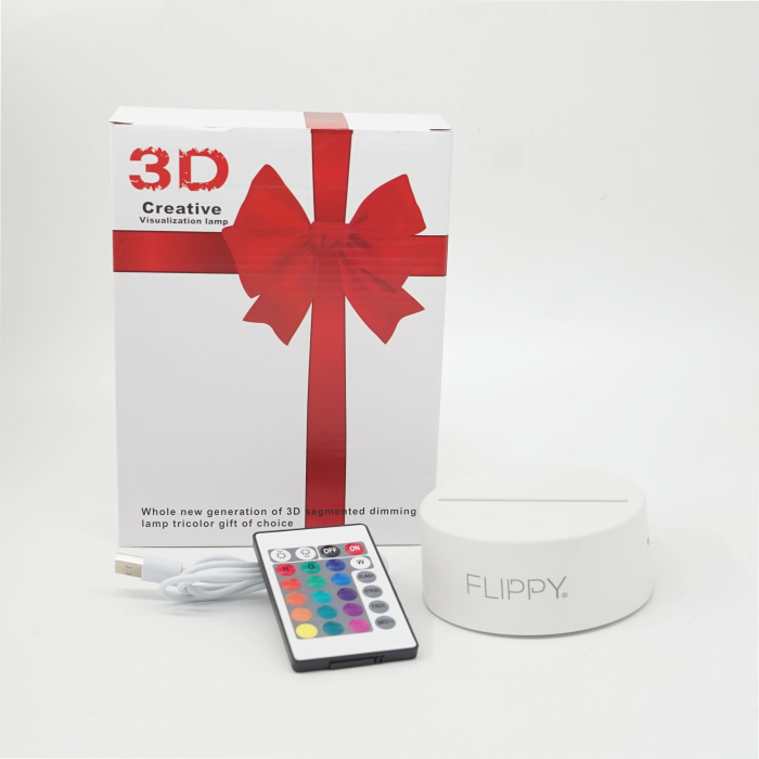 Lampa LED decorativa, Flippy, 3D, Mana si Inima, din material acril si lumina multicolora, alb [7]