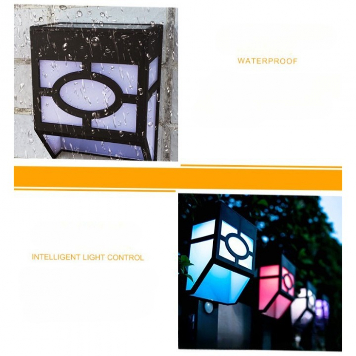 Lampa solara cu senzor Geometric, IP65, Lumina colorata, Flippy [2]