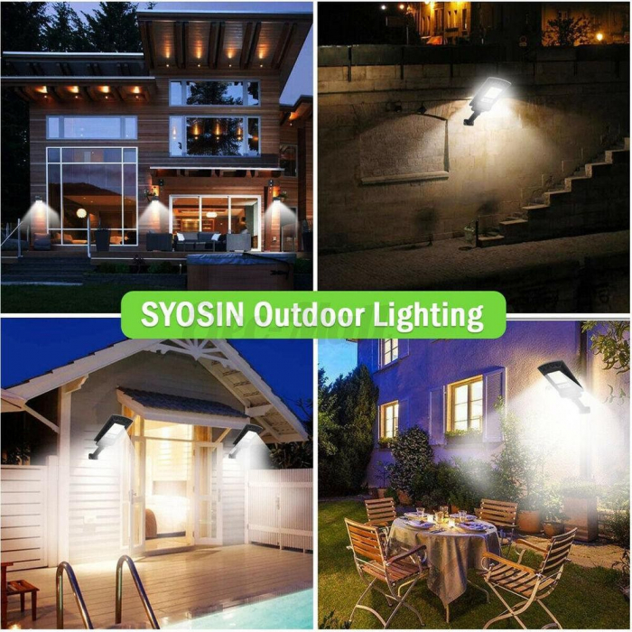 Lampa Solara De Exterior LED Flippy, 36 cm x 11.5 cm, 3072 Lumeni 128 COB LED 25.6 W - echivalent 205 W bec incadescent, IP65, Senzor de Miscare, Senzor de Lumina, 4 Grile, Alb Rece [3]