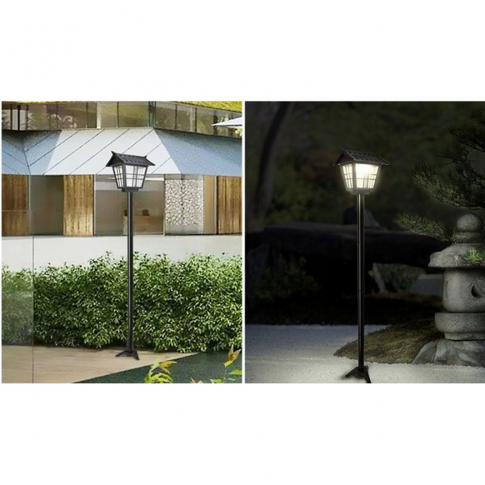 Lampa solara de tip stalp pentru gradina, Flippy, Alb Rece [2]