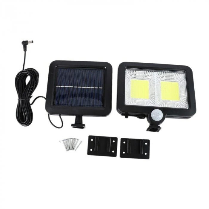 Lampa solara Flippy cu senzor de miscare, 108 COB LED, 2 grile, ip65, negru [7]