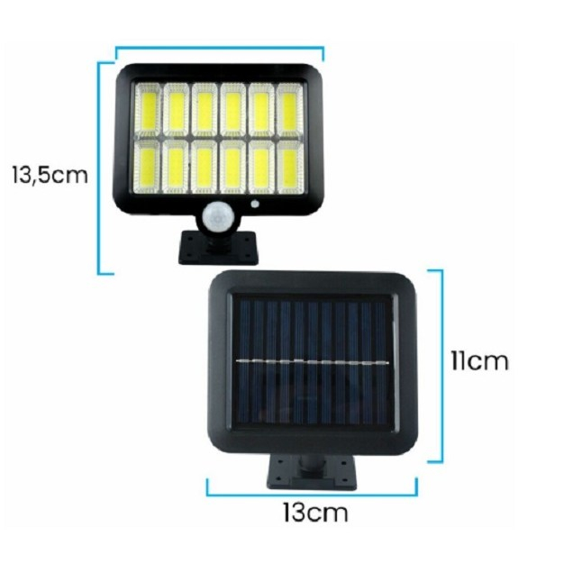 Lampa Solara LED 120 COB, Flippy, 12 Grile, Senzor de Lumina si Miscare, Lungime Cablu 5 m, Lumina Alba [2]