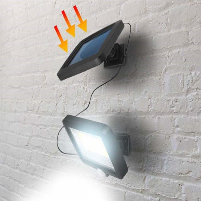 Lampa Solara LED 120 COB, Flippy, 6 Grile, Senzor de Lumina si Miscare, Lungime Cablu 4.8 m, Lumina Alba [2]