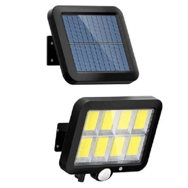 Lampa Solara LED 160 COB, Flippy, 8 Grile, Senzor de Lumina si Miscare, Lungime Cablu 4.6 m, Lumina Alba [3]